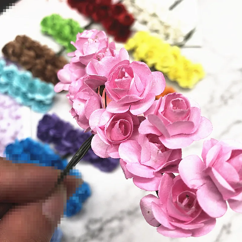 HINDJEF искусственные букеты роз 12 шт./1 см цветы для украшения/венок сделай сам