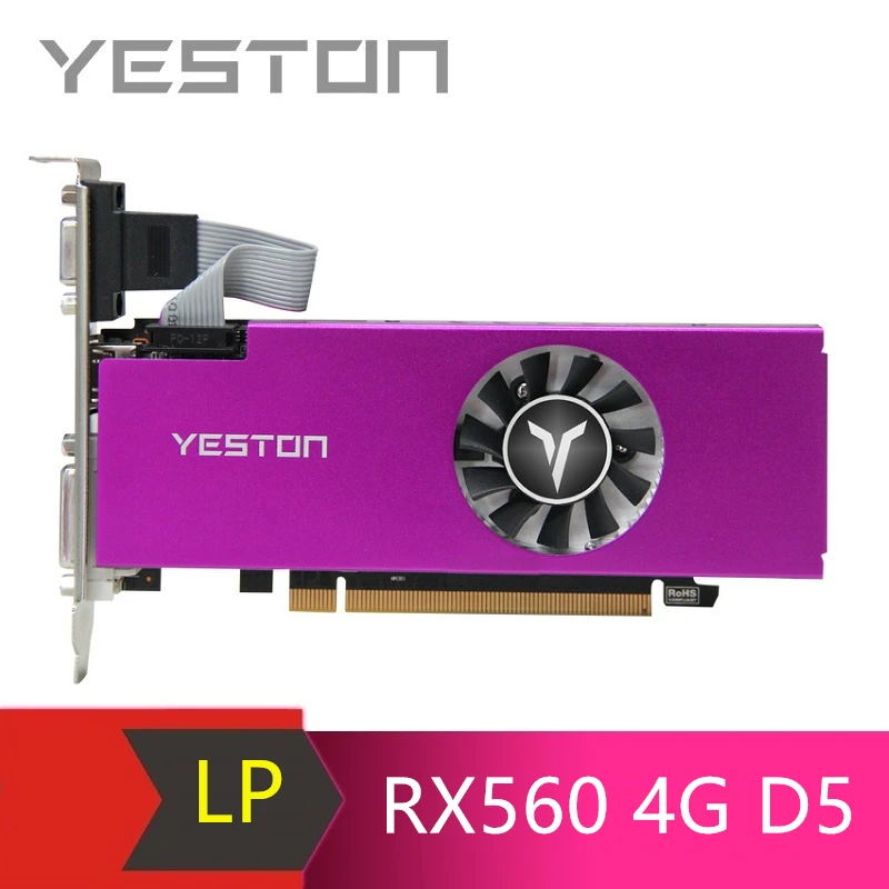 Игровая видеокарта Yeston Radeon RX560 4 ГБ GDDR5 PCI Express 3 0 DirectX12 внешняя для настольного