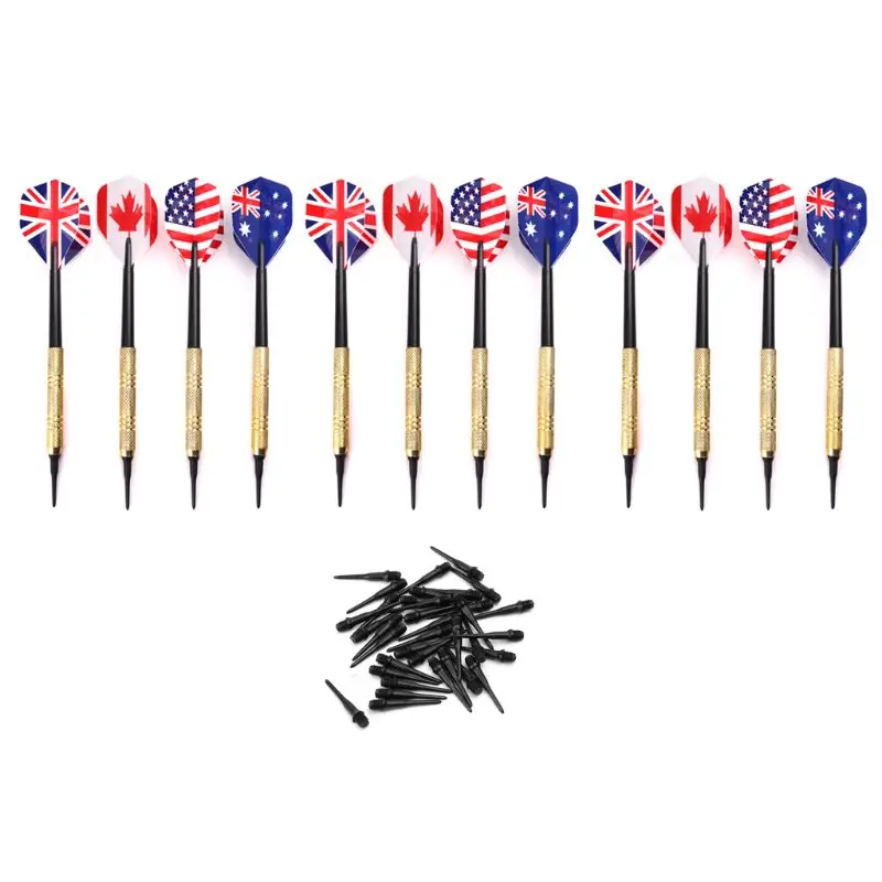 

12pcs Professional Soft Tip Darts With 36pcs Extra Tips Plastic Points Needle Electronic Dart for Electronic Dartboard