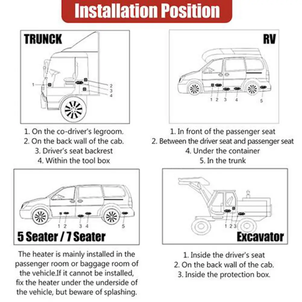 Дизельный Обогреватель воздуха 12/24 в 2 кВт с ЖК-выключателем глушитель