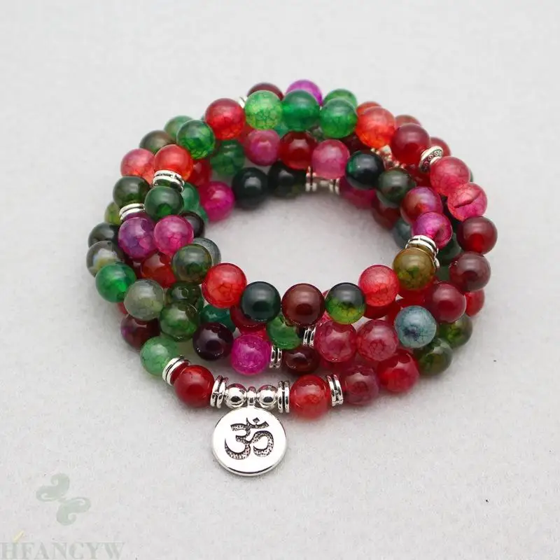 

6mm Dragon Veins Agate Bracelet 108 Beads Buddha Pendant Natural Buddhism Spirituality Chakra Cheaply Pray Classic Yoga Bless