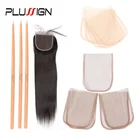 Plussign медный держатель для вязания крючком с 4 размерными иглами, прозрачные Hd кружева с иглами 4X4 13X4, Набор для изготовления париков 5 шт.лот