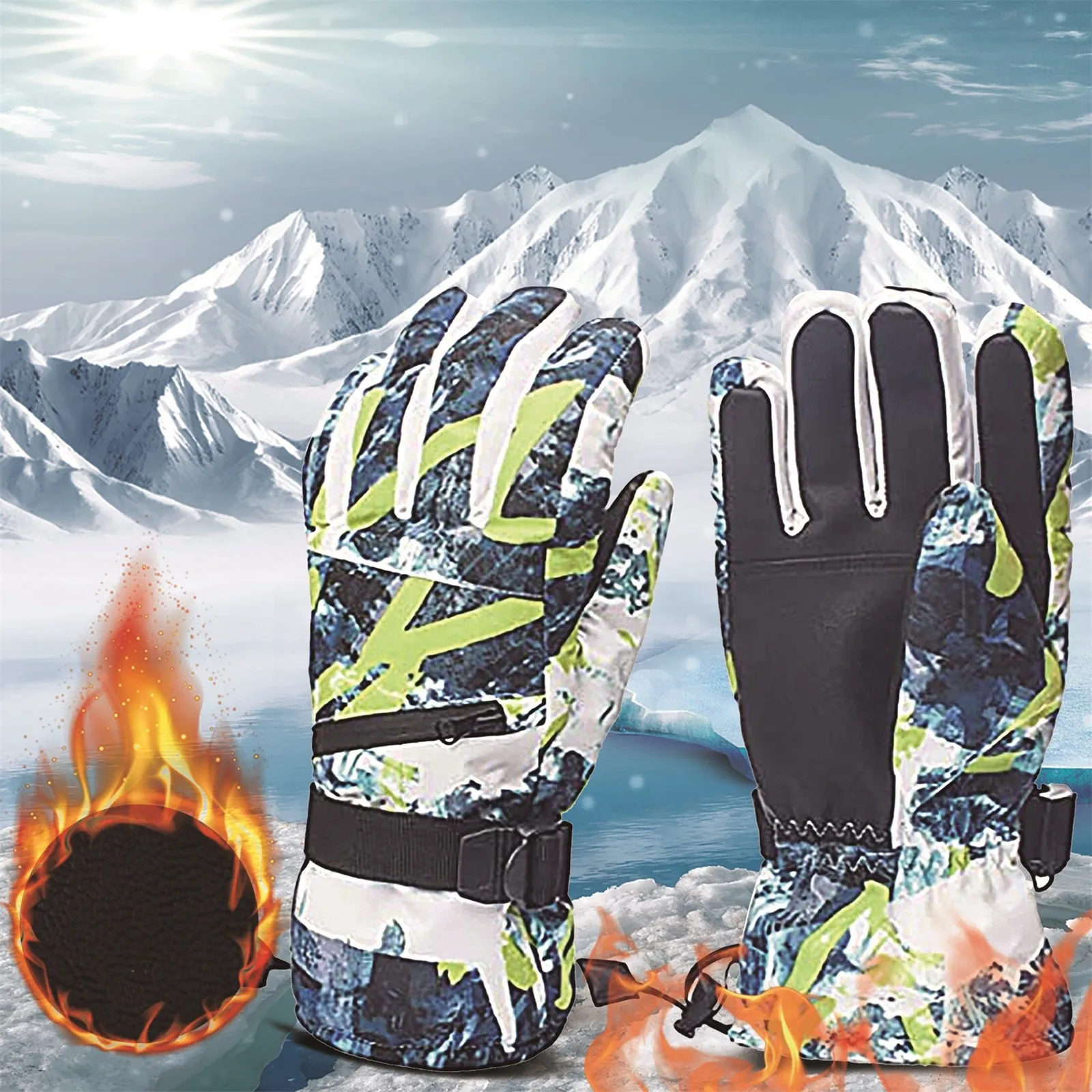 

Waterproof And Cold Proof Gloves For Men And Women Ski Gloves For Smart Phones Finger Touch Screen Non-slip Multicolor Gloves