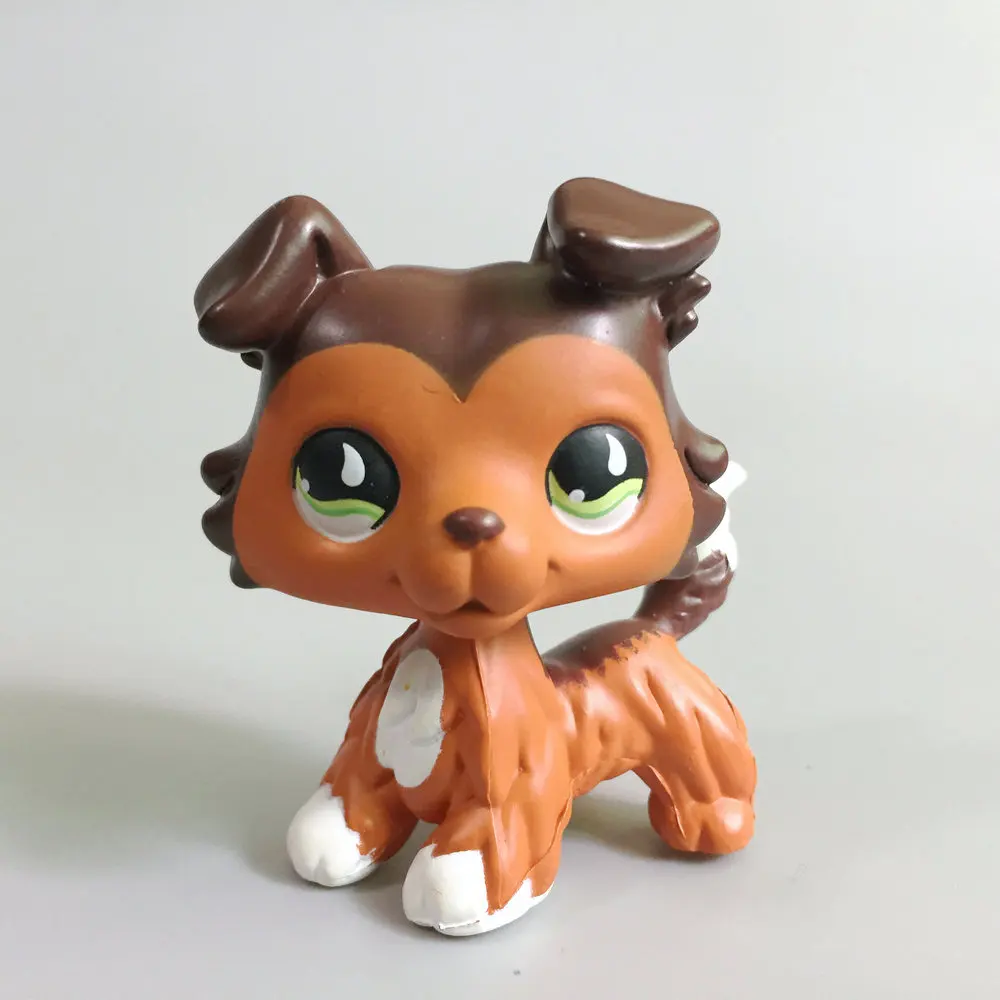 Littlest Pet OOAK коричневая собака колли фигурка ручной росписи для детская игрушка