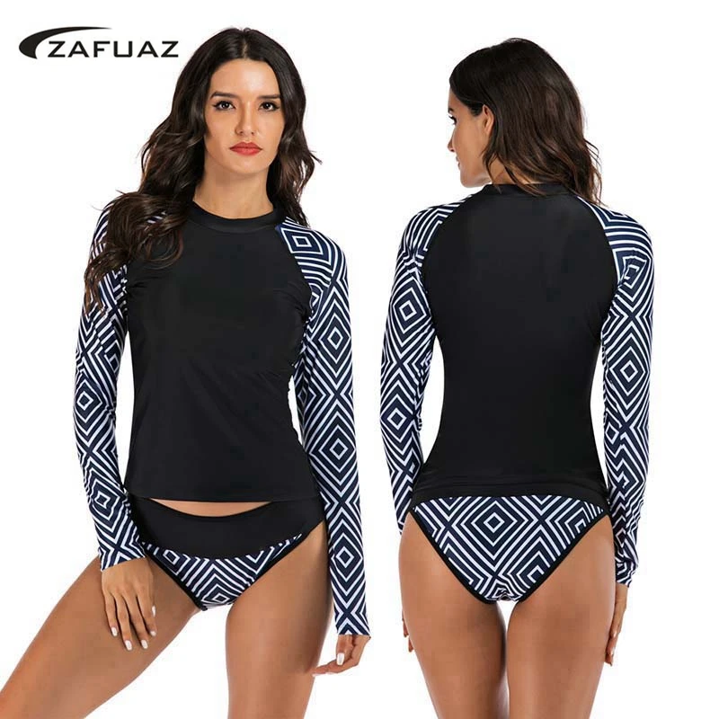 2020 Цельный купальник для серфинга женский с принтом и длинным рукавом XXL
