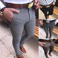 fashion trousers comfortable soft solid color solid color zipper trousers for office business trousers men trousers