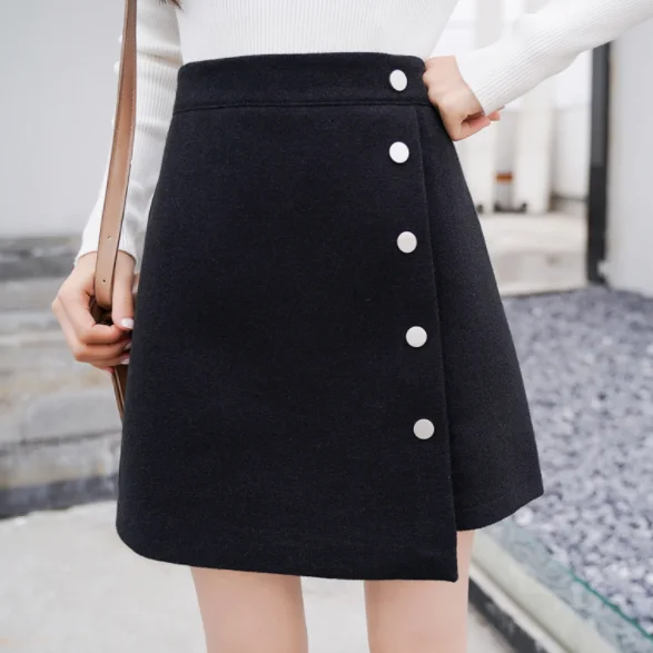 Зимняя женская юбка Skort 2020 Новое поступление хаки черная трапециевидная