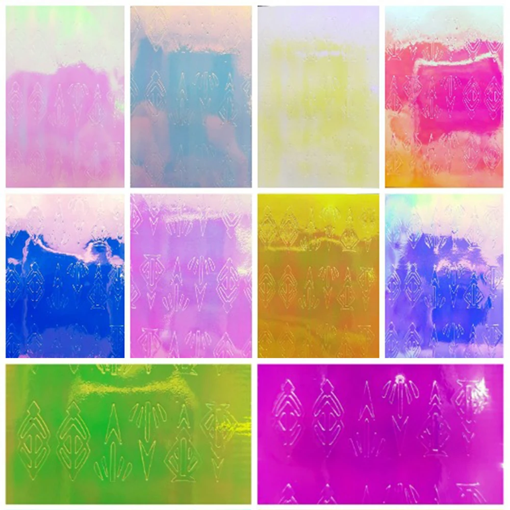 13 шт./партия голографическая Геометрическая наклейка для дизайна ногтей с