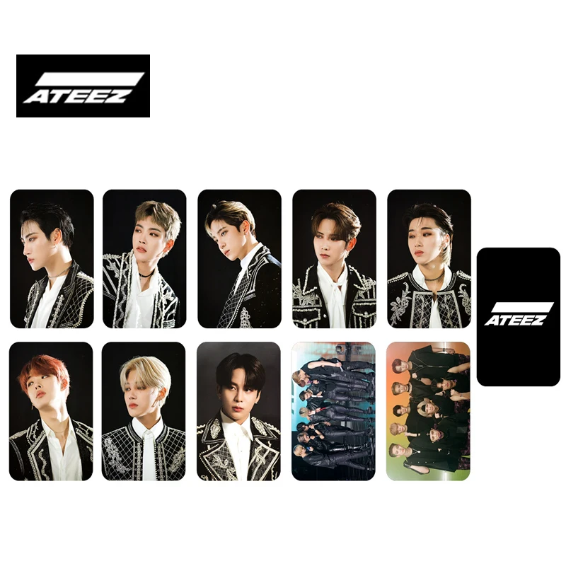 Kpop ATEEZ фотокарточный альбом двухсторонний HD фото Круглый угол Фотокарточка