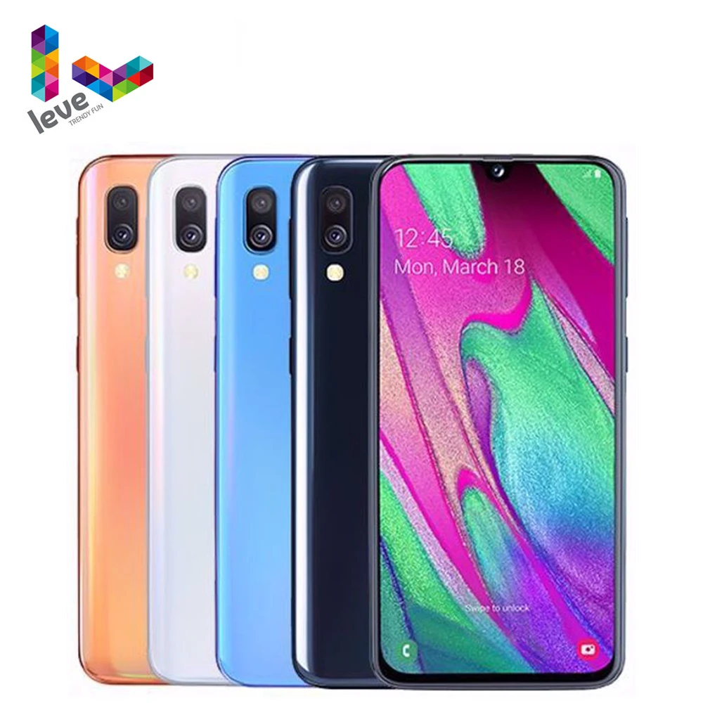 Перейти на Алиэкспресс и купить Samsung Galaxy A40 A405F/DS 2SIM разблокирован мобильный телефон 5,9 дюйм4 Гб оперативной памяти, 64 Гб встроенной памяти, Octa Core, 2 камеры 16MP 4 аппарат не привязан ...