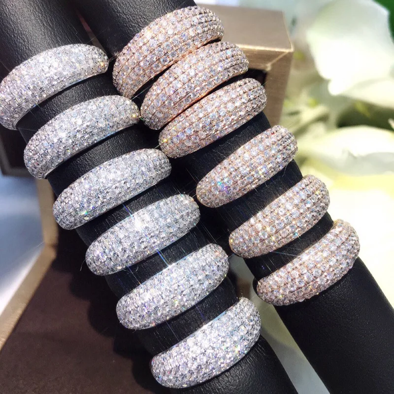 

Кольцо из 18-каратного золота 100% карата с натуральными бриллиантами, Гипсофила, модные блестящие ювелирные украшения для женщин и мужчин на вечеринку и свадьбу