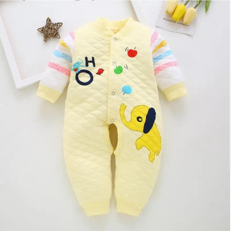 Детские комбинезоны для новорожденных Хлопковые теплые Осенние Комбинезоны с