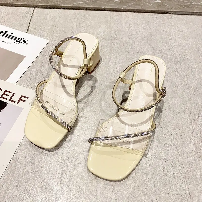 

Comfort Shoes for Women Med Roman Sandals Espadrilles Platform Square Toe Clear Heels 2021 Summer Medium Gladiator High Fashion