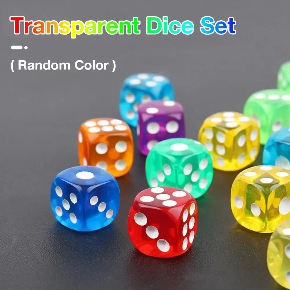 10 шт./компл. набор Игральный костей прозрачные игральные кости для настольного