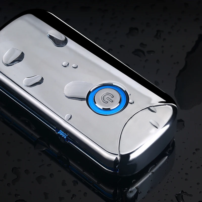 

Double Arc Metal Windproof Automatic Flip Cover USB Pulse Double Fire Arc Point Cigar Lighter Ice Surface PVD Process Mens Gift