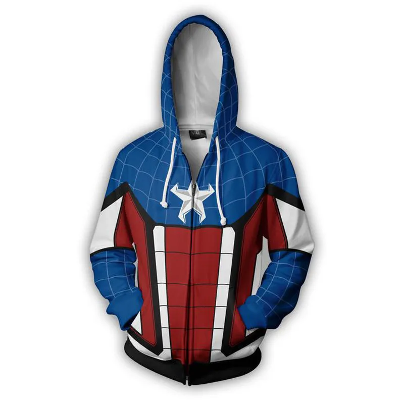 Бренд: Infinity War Zipper Hoodie Sweatshirts 3D Peter Parker Miles Morales Hoodies Knitted Jackets Casual Coats Men