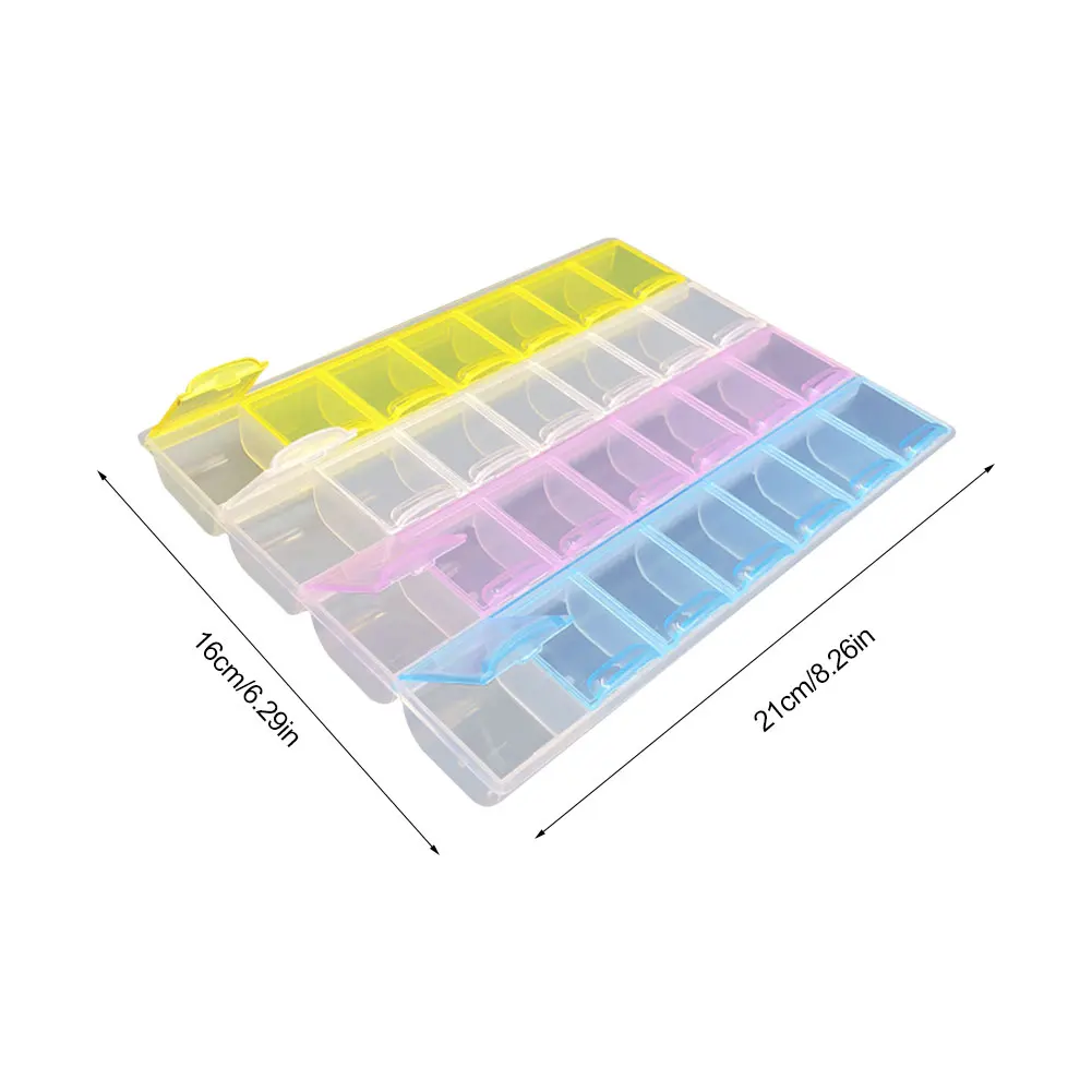 

14/21/28 Lattice Diamond Painting Storage Box Color Transparent Jewelry Box Square Diamond Storage Box Bead Management