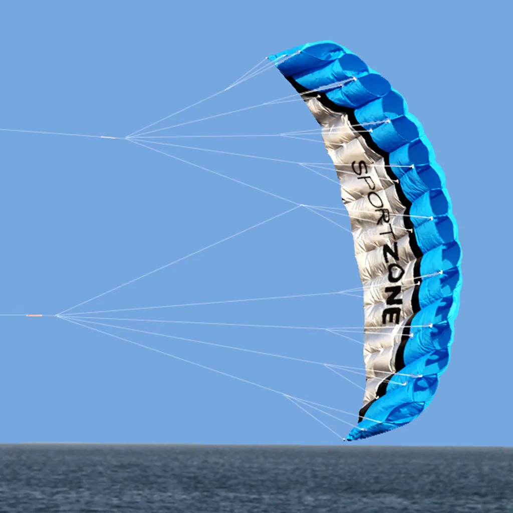

NEW 2.5m Dual Line Parachute Stunt Sport Beach Outdoor Kitesurf Flying Toys BLUE Large Kids Kites Toys Kites for Adults