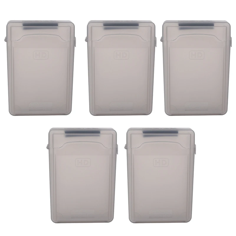 

5pcs 3.5 inch IDE SATA HDD Hard Drive Disk Plastic Storage Box Case Enclosure Cover Gray