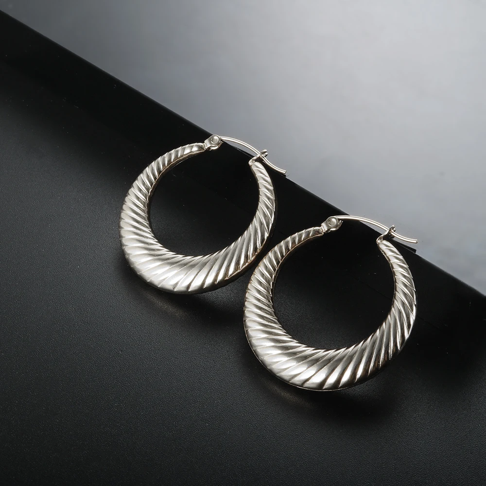 

ZMFashion Punk Irregular Hoop Earrings Women Men Gold-plated Stainless Steel Simple Style Earings Jewelry Steampunk Accessories