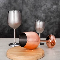 500mlstainless steel single layer goblet wine glass colorful large capacity drum type drop resistant copper plating wine glass