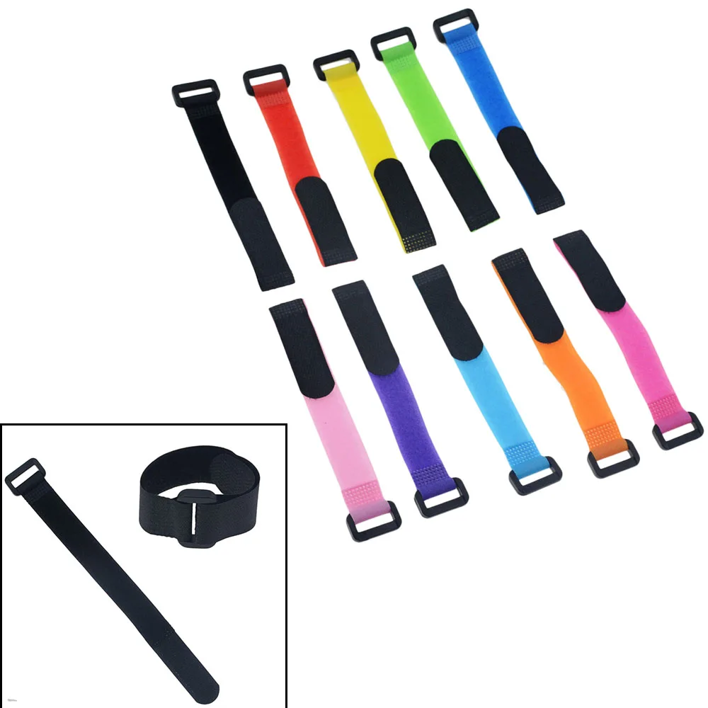 Самоклеящаяся многоразовая нейлоновая застежка липучка для кабеля 10 шт. 2 см * 20