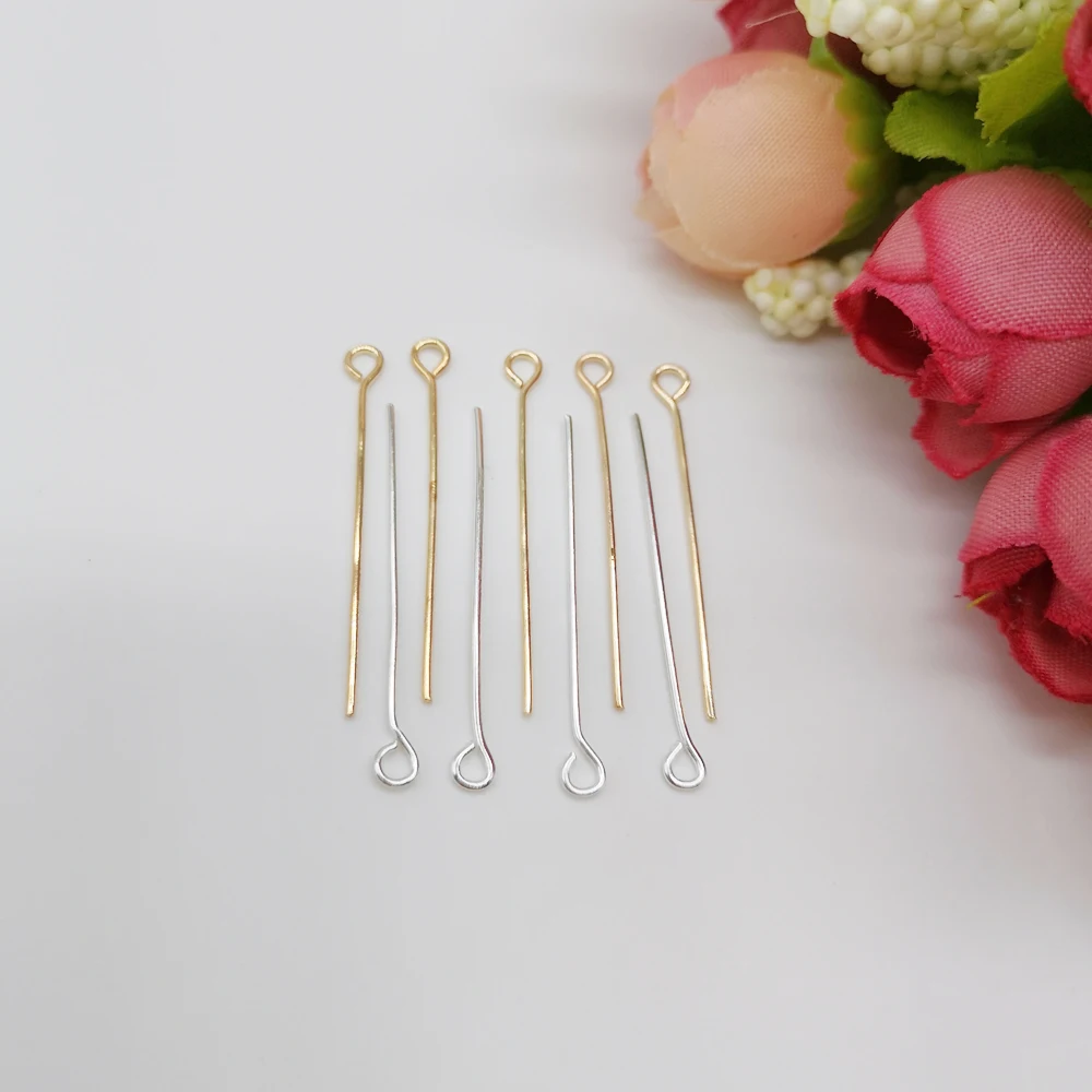 

300pcs Eye Pins 16/20/24/30/35mm Eye Head Pins For Diy Jewelry Making Findings Bracelets Necklaces Connector Jewelry Accessories