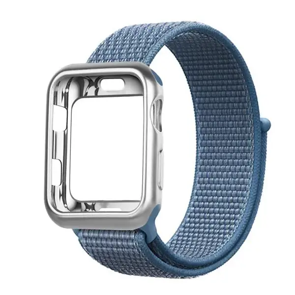 Cape Cod Blue Ремешок для часов apple Watch band Спортивная петля correa apple watch 4 3 iwatch band 38 мм 42 мм 44/40 мм нейлоновый браслет+ чехол для часов - Цвет ремешка: Cape Cod Blue