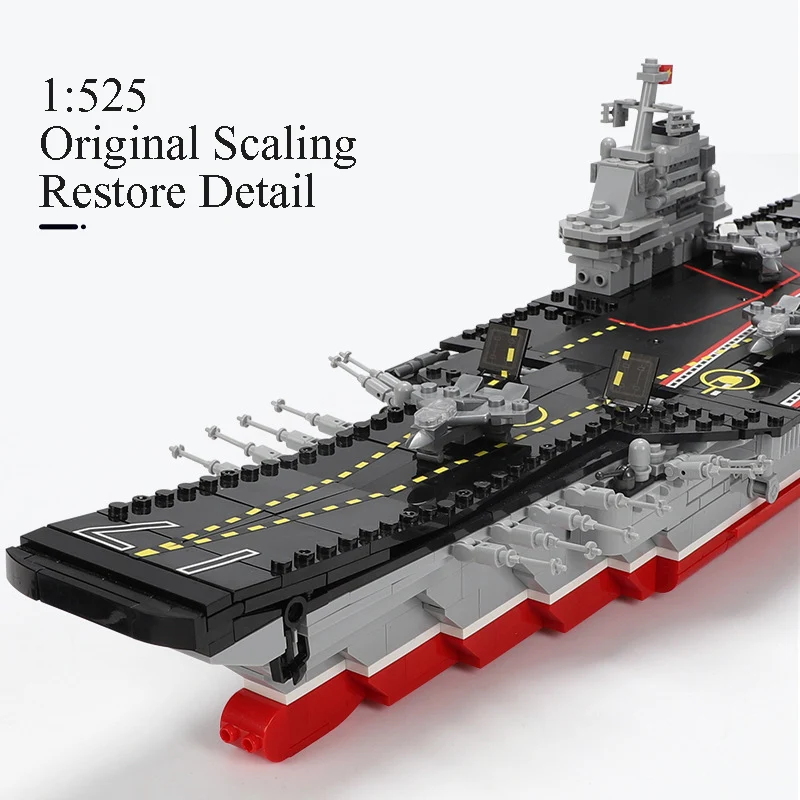 

Military Series 1355Pcs Aircraft Carrier 1:525 Scale Model Building Blocks Army Warship Battleship Weapon Bricks Toys Adult Gift