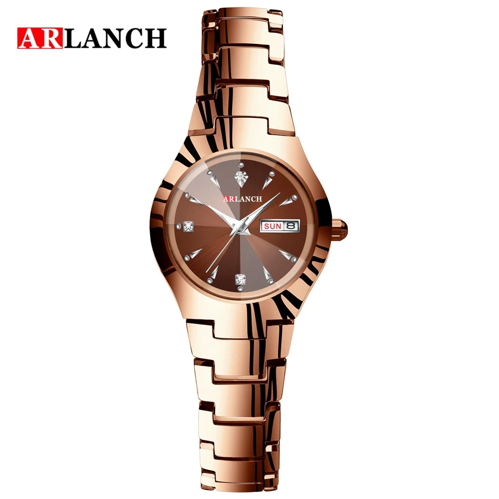 Ladies rose gold ARLANCH новые брендовые парные часы мужские часы женские из нержавеющей стали модные часы reloj hombre reloj mujer - Цвет: Ladies rose gold
