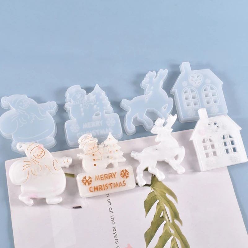 

DIY Christmas Listed Pendant Silicone Mould Crafts Jewelry Decorations Making Tool Crystal Epoxy Resin Mold