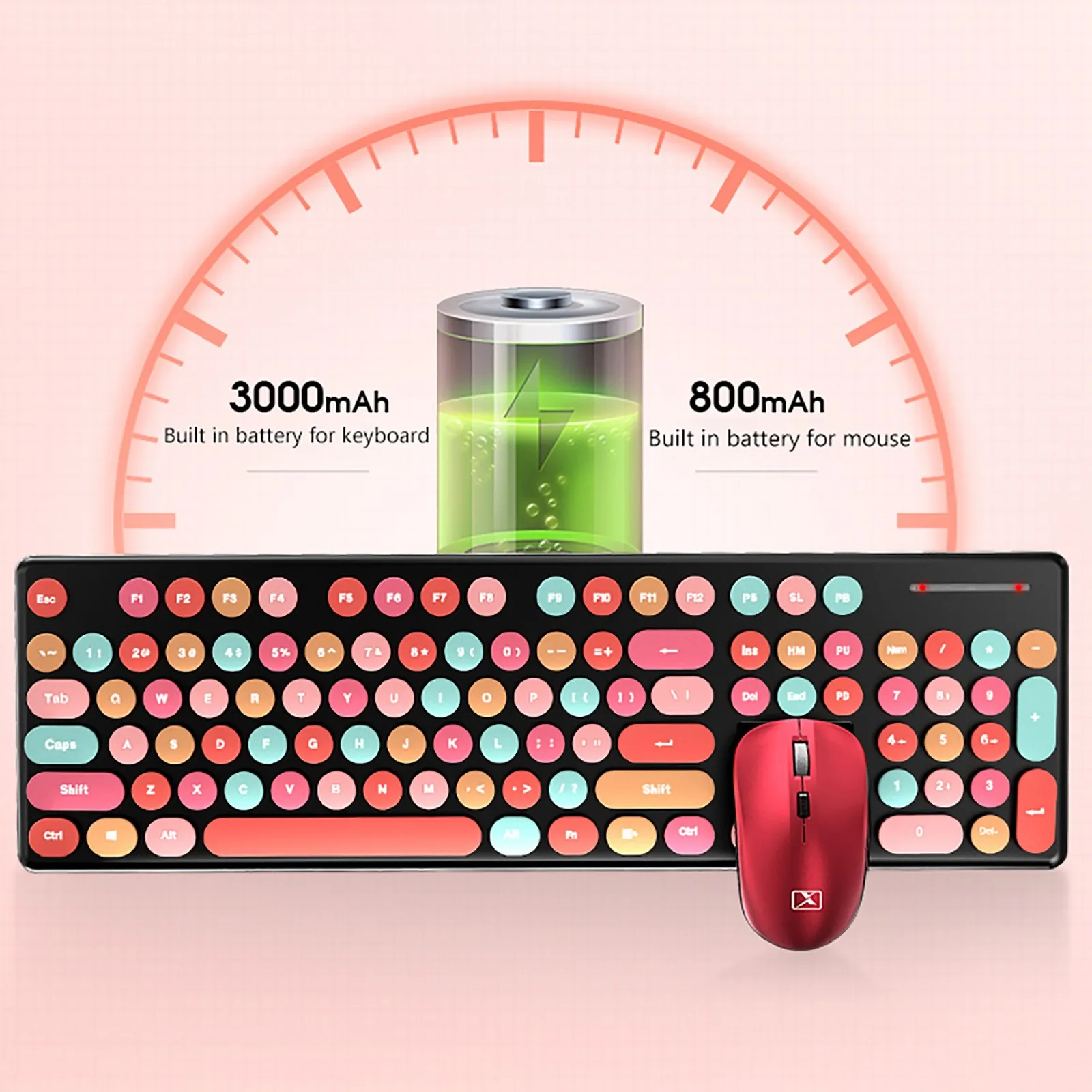 N620 Wireless Silent Punk Keyboard and Mouse Set 2.4G Keycap/PC/Mute Gaming Office | Компьютеры и офис