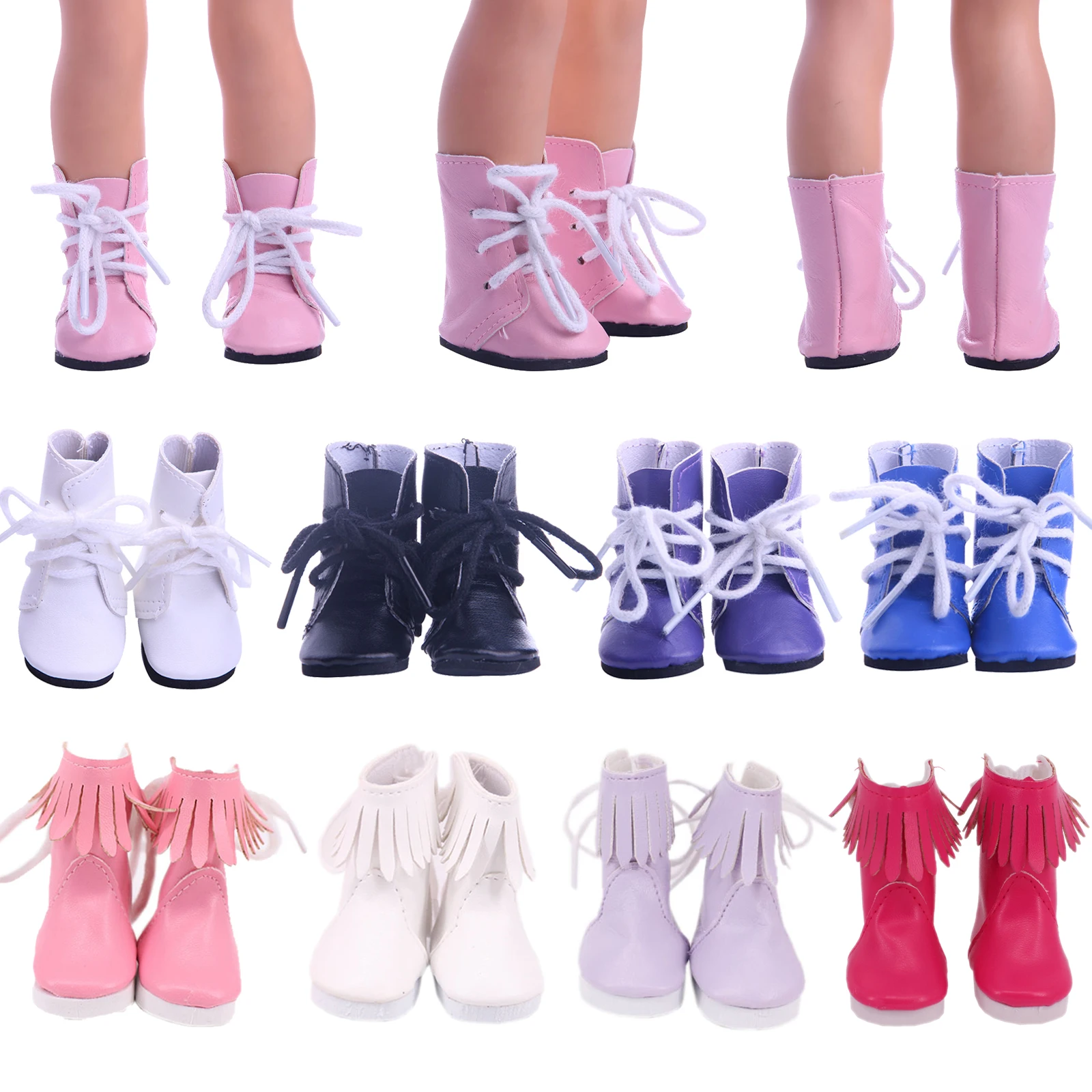 

5Cm Doll Shoes Fashion High Boots Multicolor For 14Inch Wellie Wishers Girl Doll Daily Casual Wear Cute Accessories Girls Gift