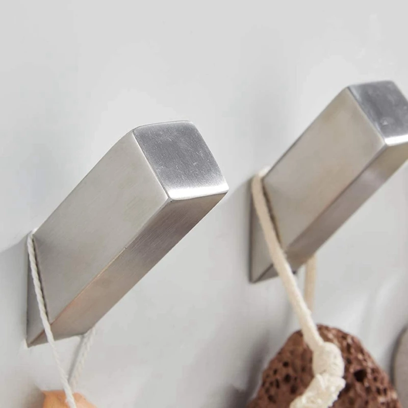 

8 Pcs Towel Hooks for Bathroom Wall Mounted Stainless Steel Robe Clothes Hook for Kitchen, 4 Pcs Silver & 4 Pcs Black