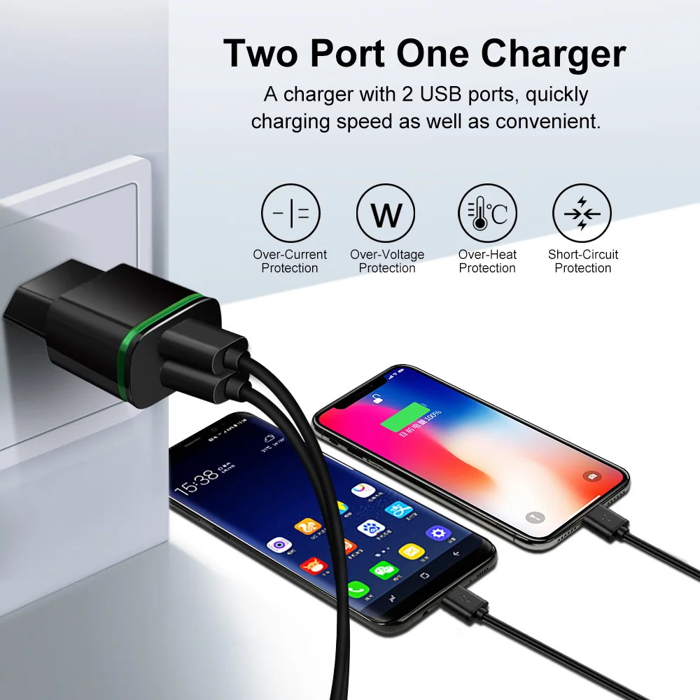 Зарядное устройство с двумя USB-портами 5 В 2 А | Мобильные телефоны и аксессуары