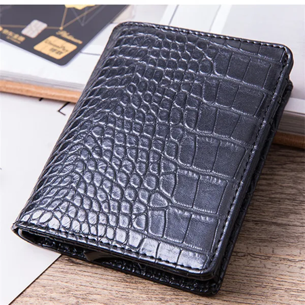 BISI GORO из искусственной кожи RFID модный кошелек алюминиевая коробка Высокое качество Многофункциональный чехол для визиток Pop Up держатель для карт - Цвет: Eyu Black X-54