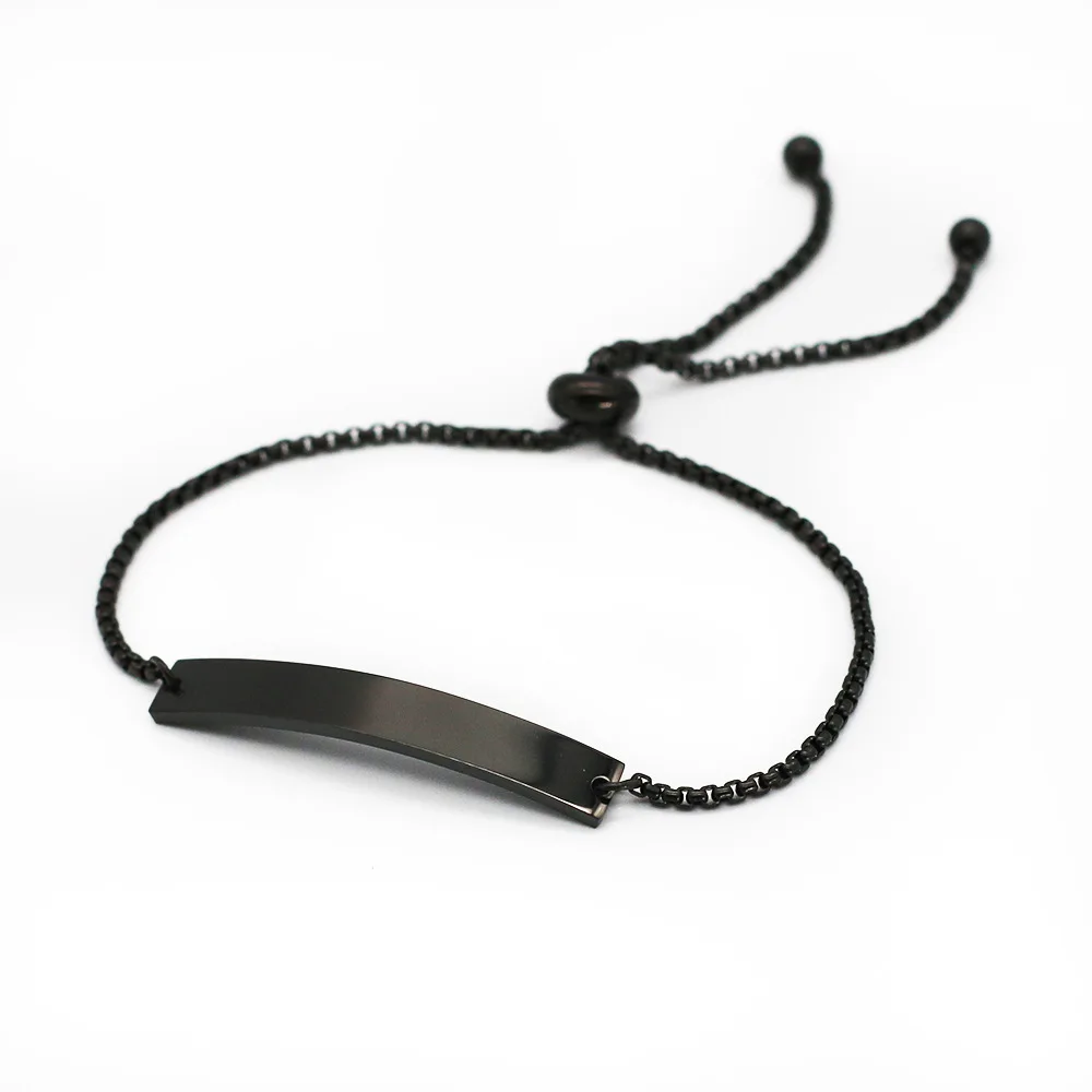 Personalize Adjustable Bracelet Customized Name Bangles Stainless Steel Words Engraving Letter Heart Chain Family Baby Mon Gifts