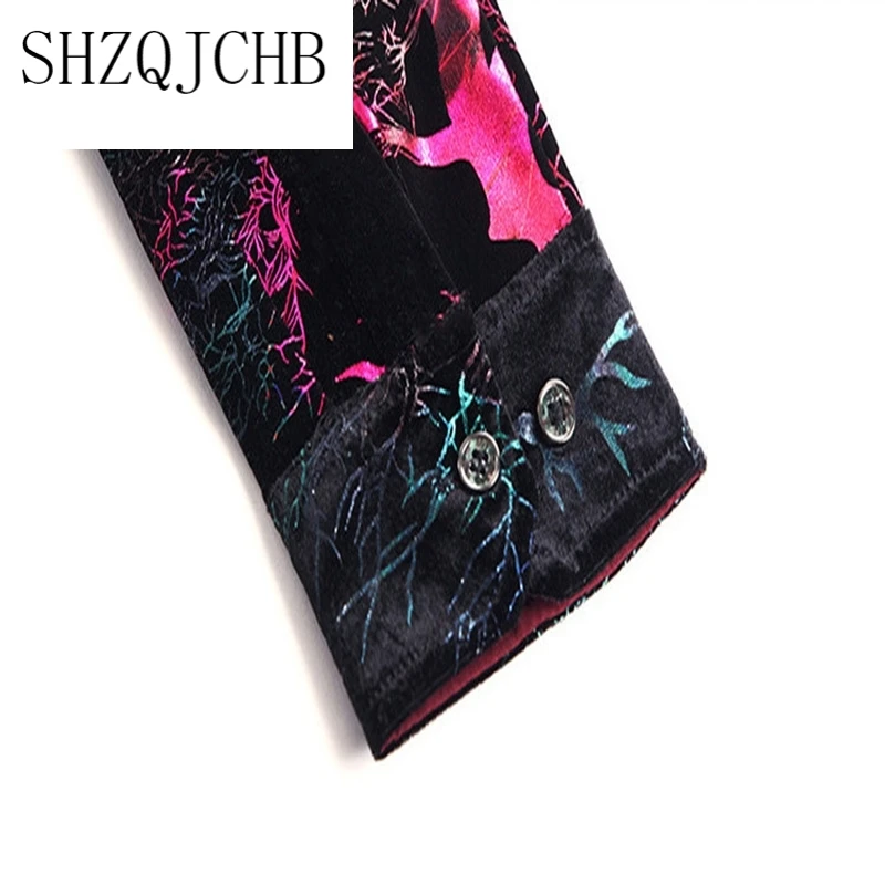 

Luxury New Gold Velvet Men's Shirts Casual Print Long Sleeve Shirt Men Shiny Tuxedo Shirts camisa masculina