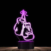 boxing gloves novelty table night light led desk night lamp touch control engraved gift 7 color change boxing gym decoration