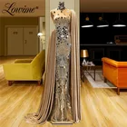 Lowime по индивидуальному заказу, Дубаи, дизайн кристаллы Платья знаменитостей длинное вечернее платье 2021 размера плюс Vestido вечерние платье Арабский платье для выпускного вечера
