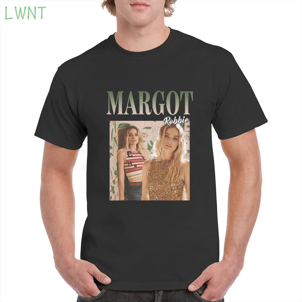 

100% cotton Sexy Margot Robbie print t shirt actor graphic tshirt Harajuku casual gothic punk top oversized men/women's T-Shirts