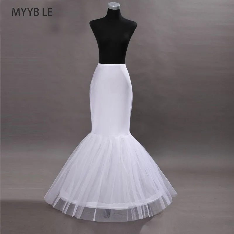 

MYYBLE 2020 Wholesale Mermaid Petticoat 1 Hoop Bone Elastic Wedding Dress Crinoline 2020Bridal Petticoat Cheap