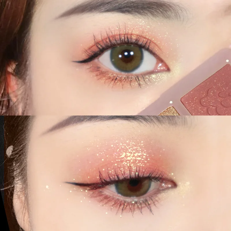 3 Color Eye Shadow Palette Pearlescent Matte Texture Milk Tea Earth Fine Shimmer Long-lasting Eyes Makeup Tool |