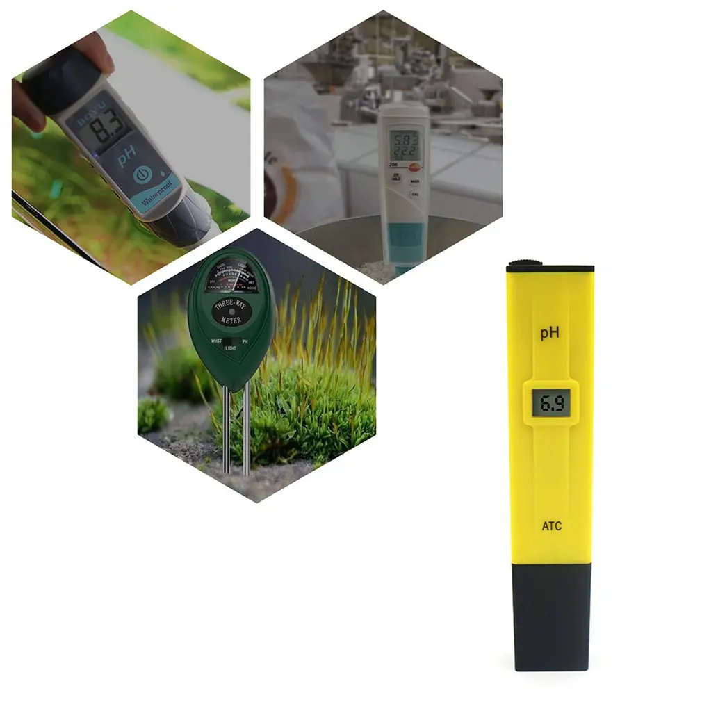 

Double electrode correction PH test pen Digital PH Meter Tester Hydroponic Pool Water Aquarium Pocket Portable