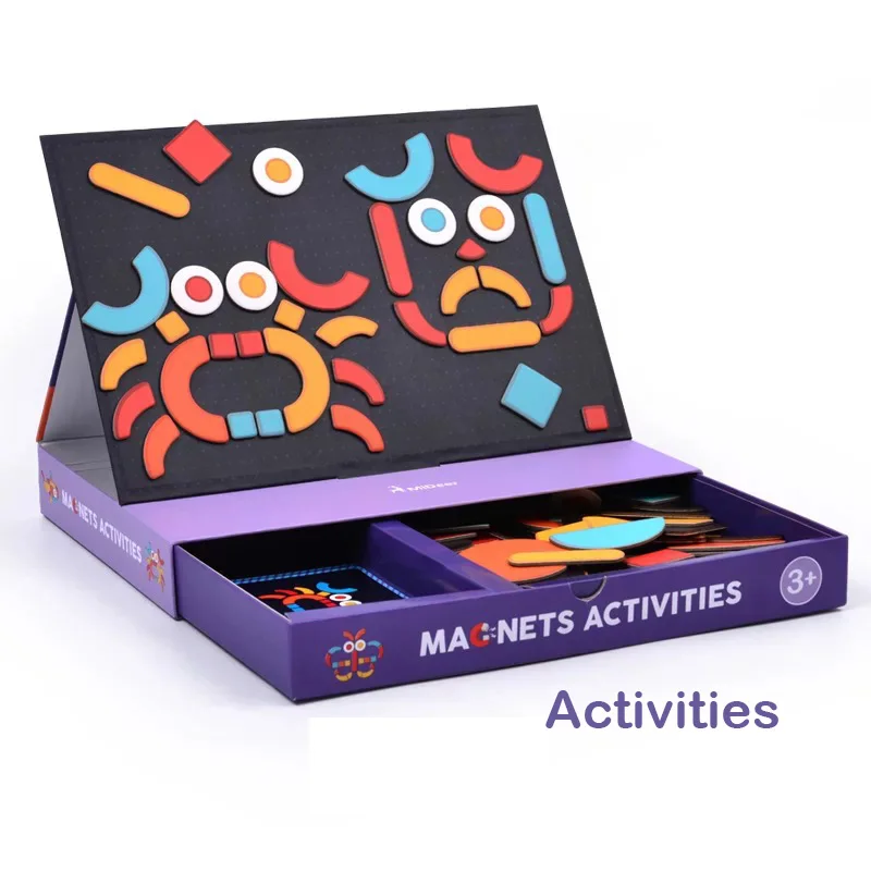 Магнитный пазл, игрушки для детей, развивающие игрушки, разные темы, игровой набор, забавные многоразовые наклейки для детей, художественный проект, подарок - Цвет: Activities