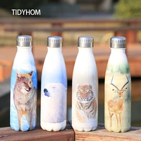500ml cartoon cartoon animal pattern stainless steel double layer thermos portable outdoor sports teacup thermos