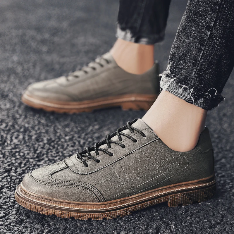 Кроссовки мужские из натуральной кожи водонепроницаемые дышащие в британском