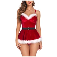 fashion miss claus dress women christmas cosplay party dress sexy santa outfits sleepdress cosplay costumes lingerie sexyf