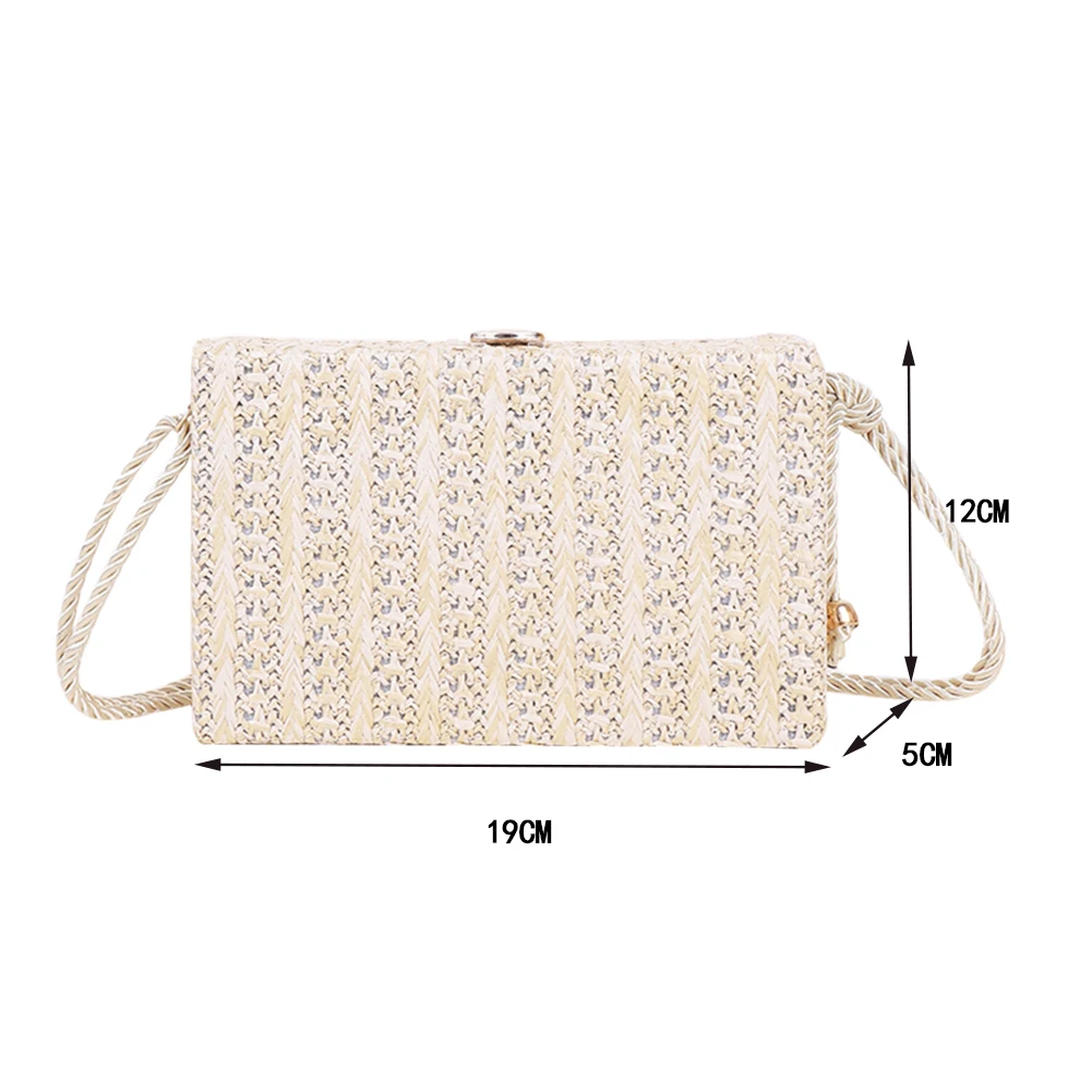 

Fashion Women Woven Hollow out Shoulder Crossbody Bag Casual Ladies Messenger Bag Summer Beach Vacation Square Box Mini Handbags