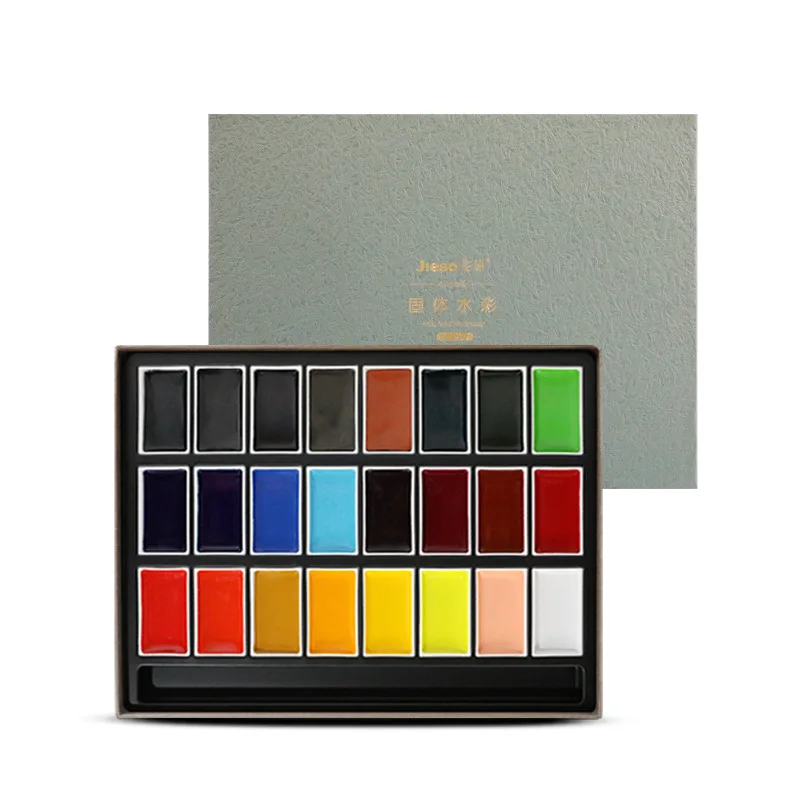 

48 цветов однотонная Акварельная китайская краска ing Yancai для начинающих студентов гуашь портативная фотография (происхождение)